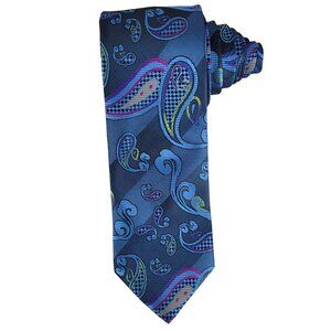 Gianfranco Tie Men's Blue Paisley Italy Classic Business Career Wedding Handmade